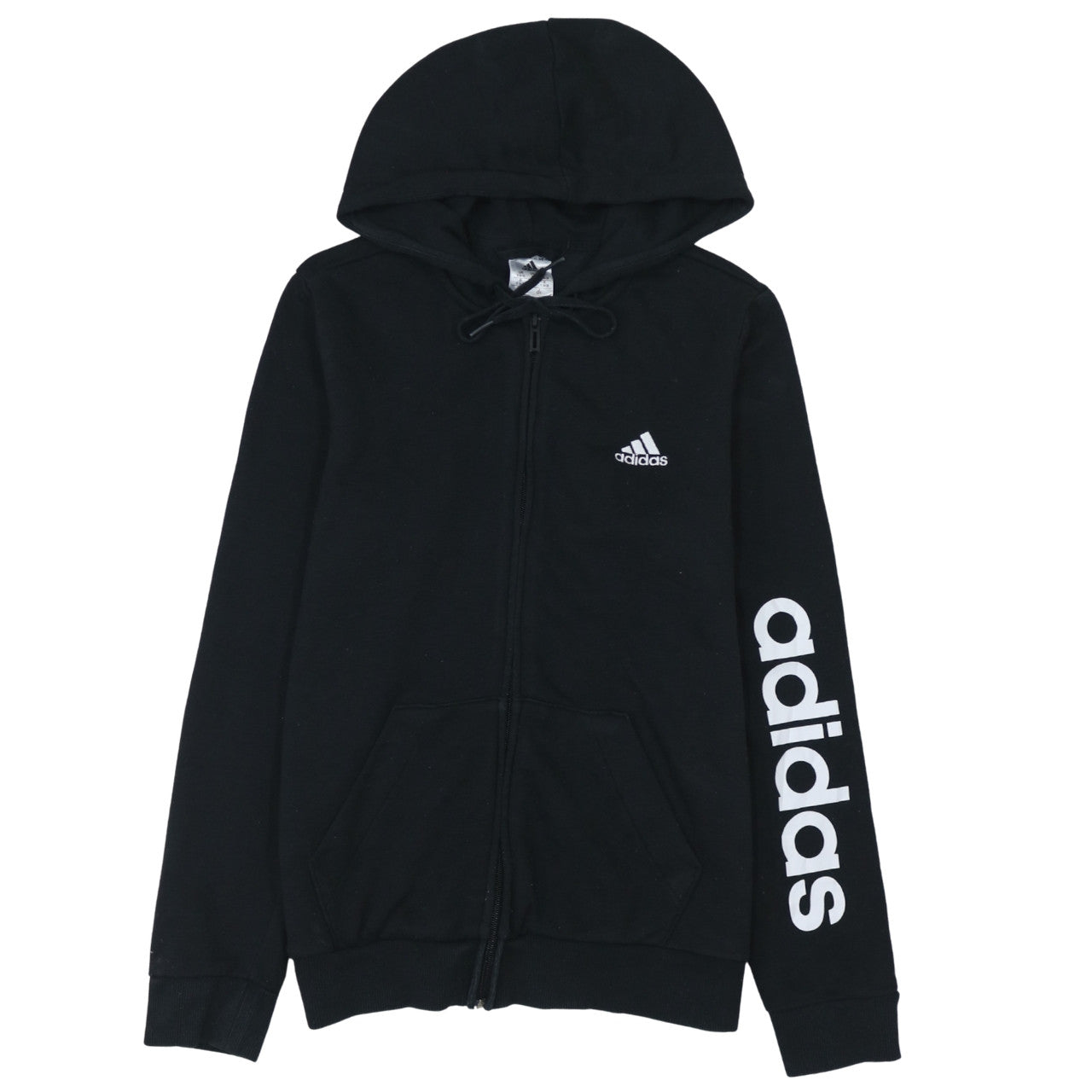 Womens UK Size S adidas Black Full Zip Hoodie