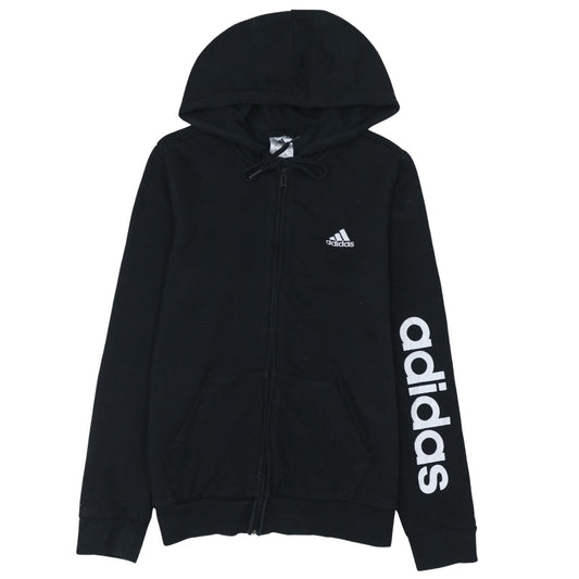 Womens UK Size S adidas Black Full Zip Hoodie