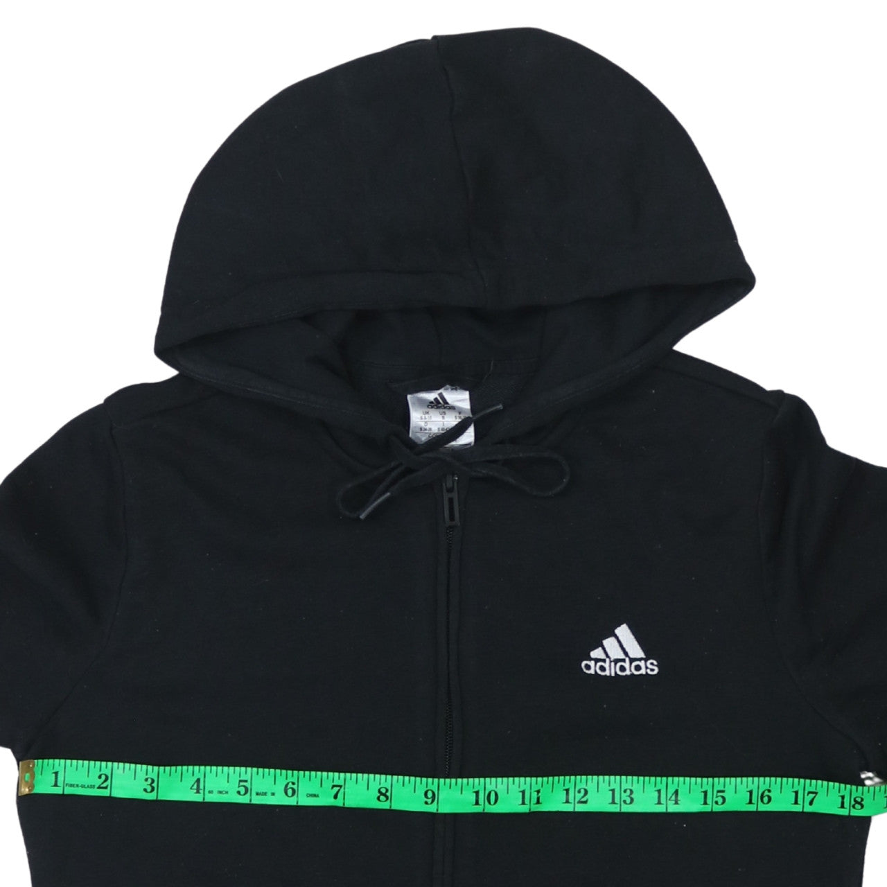 Womens UK Size S adidas Black Full Zip Hoodie