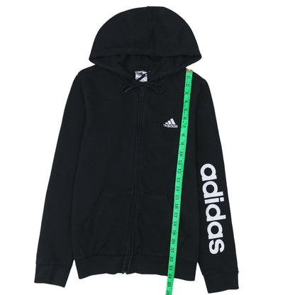 Womens UK Size S adidas Black Full Zip Hoodie