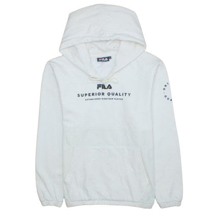 Mens UK Size M FILA White Pullover Hoodie