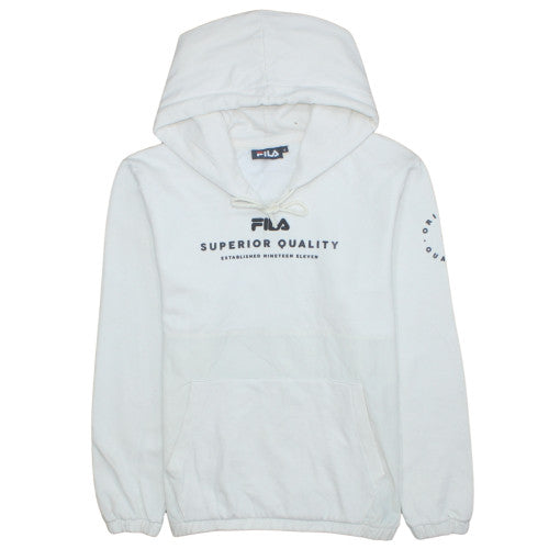 Mens UK Size M FILA White Pullover Hoodie