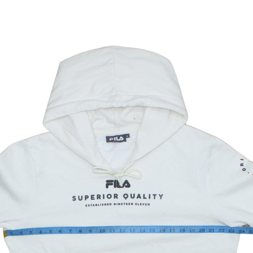 Mens UK Size M FILA White Pullover Hoodie