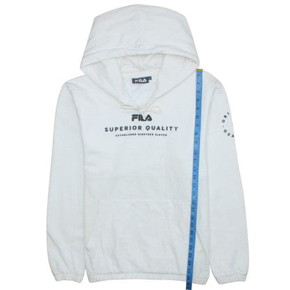 Mens UK Size M FILA White Pullover Hoodie