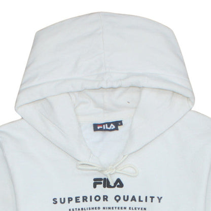 Mens UK Size M FILA White Pullover Hoodie