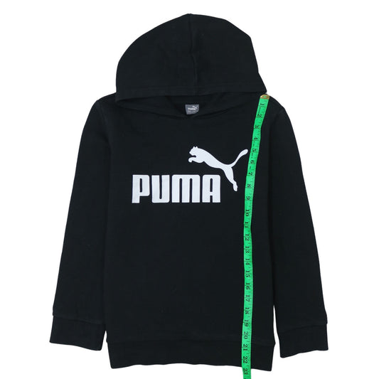 Puma Boys Black Pullover Hoodie 11-12 Years Long Sleeve Logo Sweatshirt