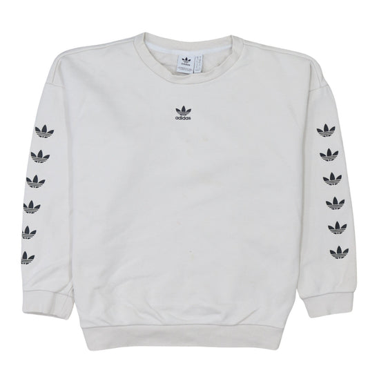 Womens UK Size 10 adidas White Pullover Sweatshirt