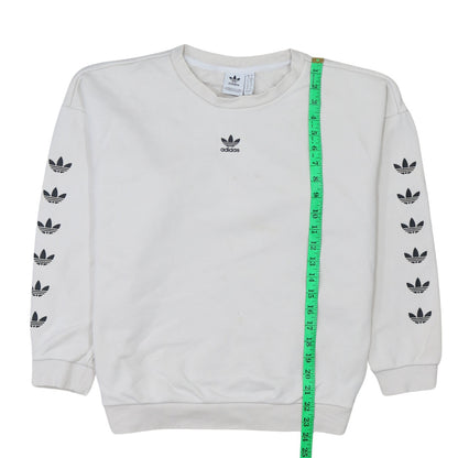 Womens UK Size 10 adidas White Pullover Sweatshirt