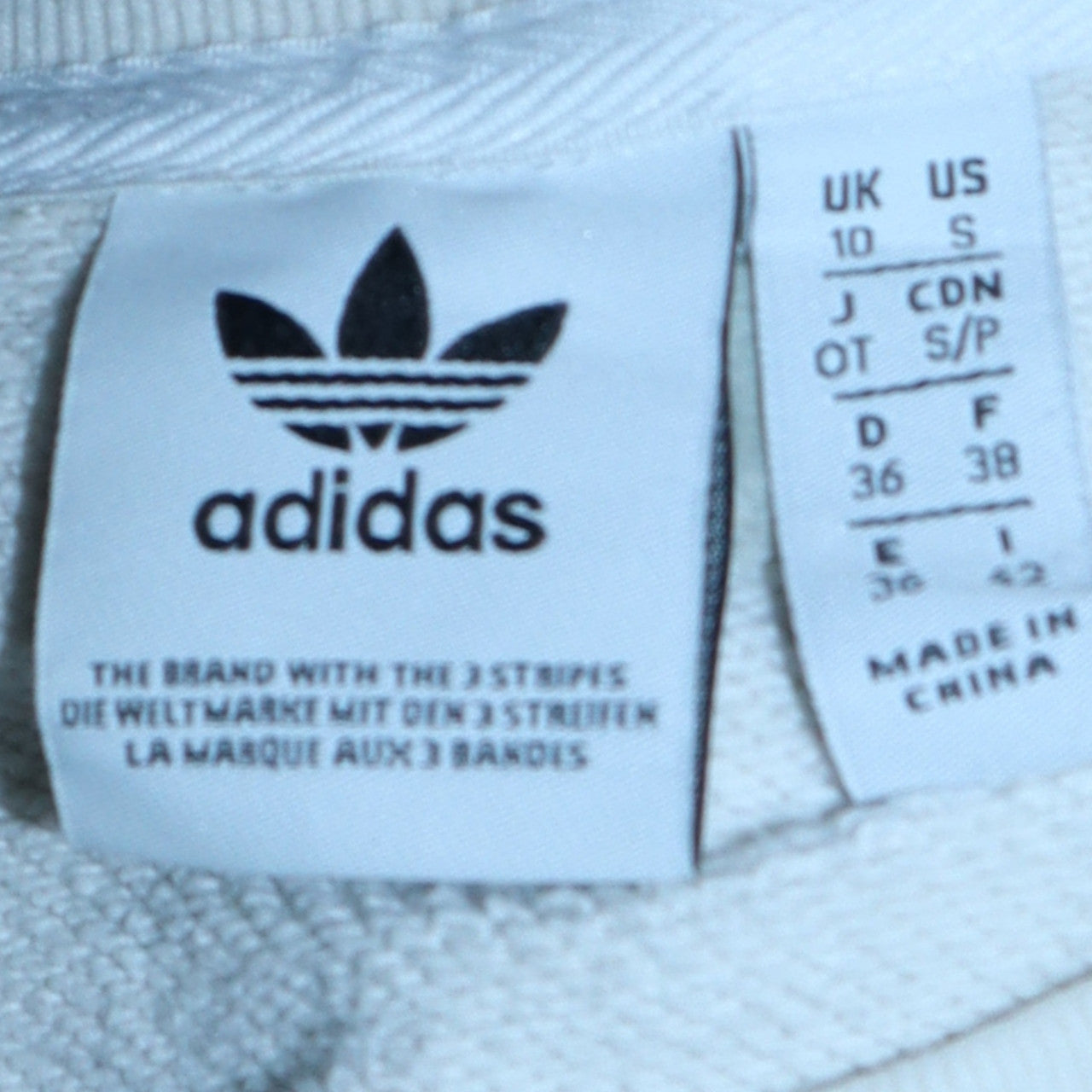 Womens UK Size 10 adidas White Pullover Sweatshirt