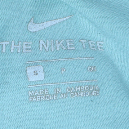 Nike Men's Green Small Crew Neck Cotton T-Shirt