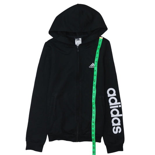Womens UK Size S adidas Black Full Zip Hoodie