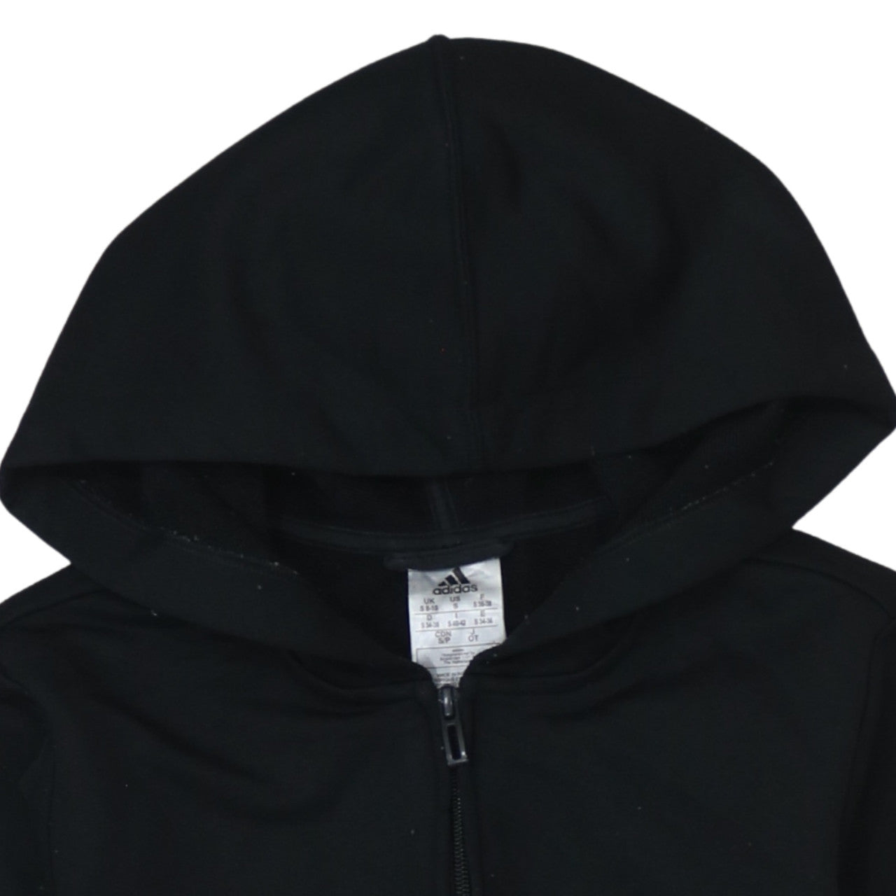 Womens UK Size S adidas Black Full Zip Hoodie