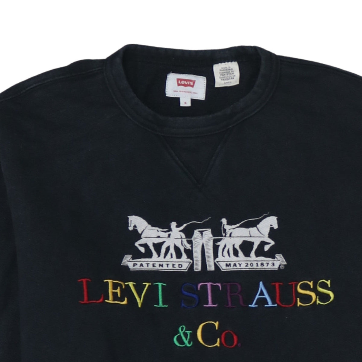 Mens UK Size S Levi's Black Pullover Sweatshirt