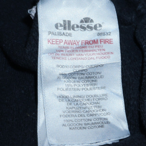Mens UK Size M ellesse Black Full Zip Hoodie