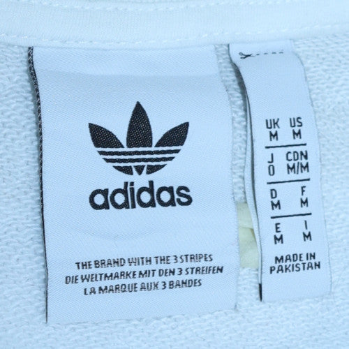 Mens UK Size M adidas White Pullover Sweatshirt