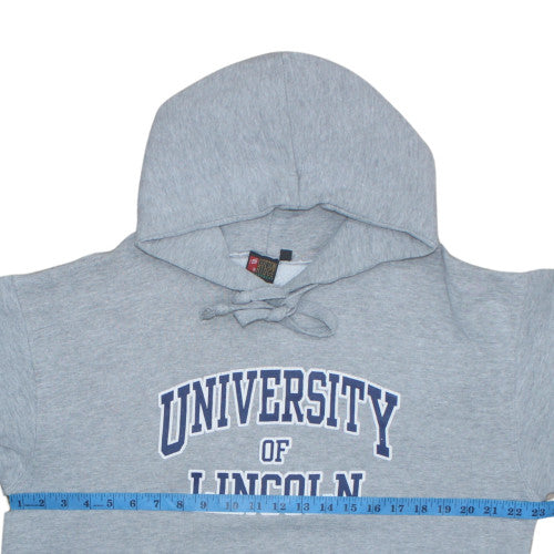 Mens UK Size L Cotton Ridge Grey Pullover Hoodie