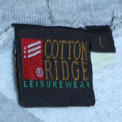 Mens UK Size L Cotton Ridge Grey Pullover Hoodie