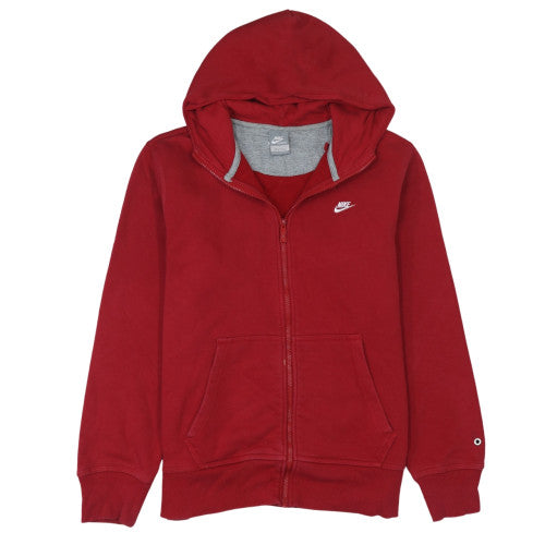 Mens UK Size L Nike Red Full Zip Hoodie