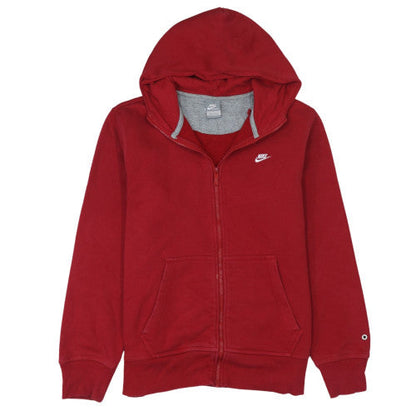 Mens UK Size L Nike Red Full Zip Hoodie