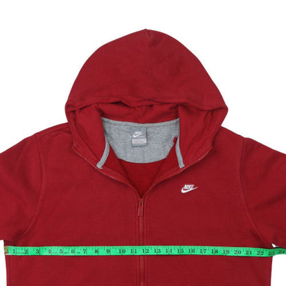 Mens UK Size L Nike Red Full Zip Hoodie