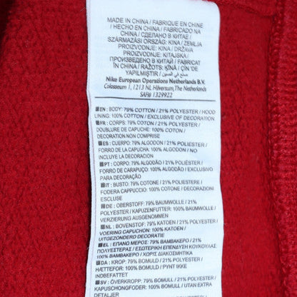Mens UK Size L Nike Red Full Zip Hoodie