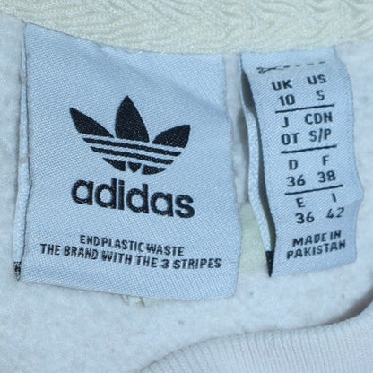 Womens UK Size 10 adidas White Pullover Sweatshirt