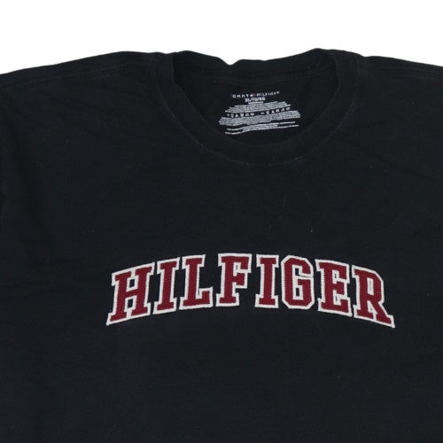 Tommy Hilfiger Men’s Black XL Embroidered Logo Crew Neck T-Shirt
