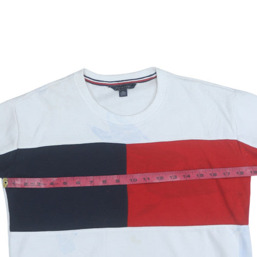 Mens UK Size XS Tommy Hilfiger Multicoloured Pullover Sweatshirt