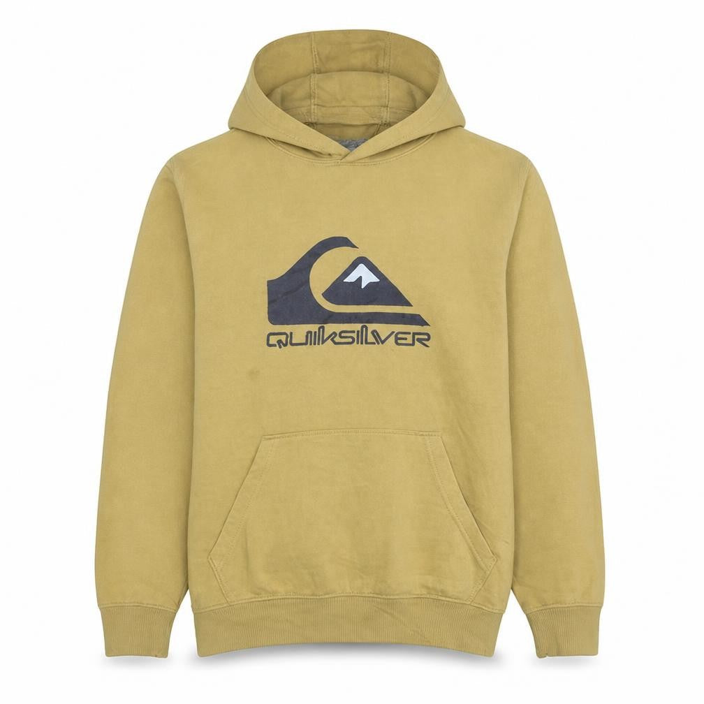 Mens UK Size M Quiksilver Beige Pullover Hoodie