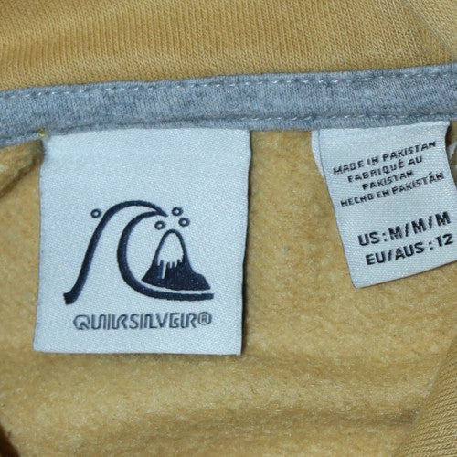 Mens UK Size M Quiksilver Beige Pullover Hoodie