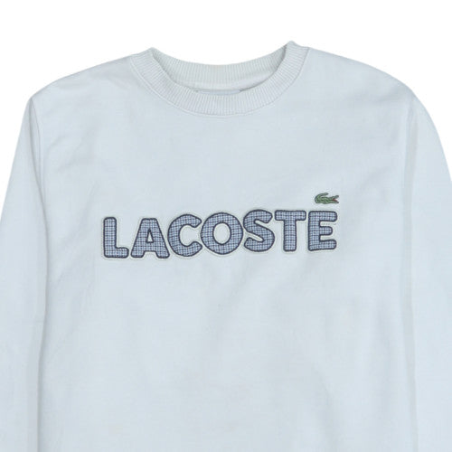 Mens UK Size M Lacoste White Pullover Sweatshirt