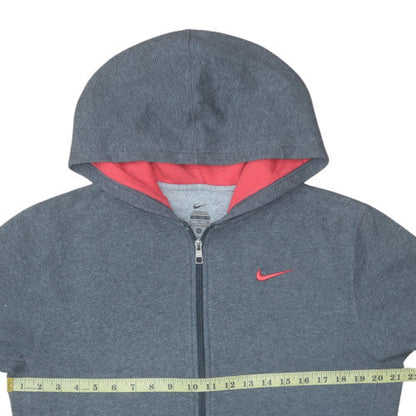 Nike Boys Grey Full Zip Hoodie XL 13-15 Years Fleece Lined Sportswear