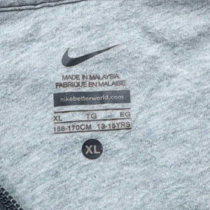 Nike Boys Grey Full Zip Hoodie XL 13-15 Years Fleece Lined Sportswear