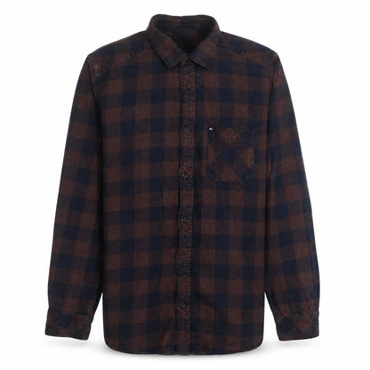 Quiksilver Men’s Brown Check Flannel Long Sleeve Casual Shirt Size S