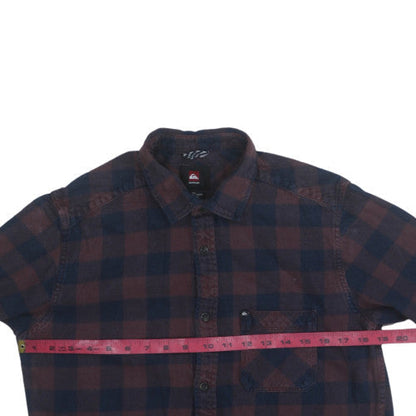Quiksilver Men’s Brown Check Flannel Long Sleeve Casual Shirt Size S