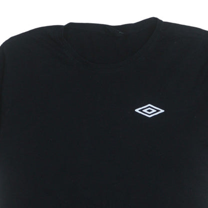 Umbro Mens Black 2XL Sports T-Shirt Crew Neck Cotton Top