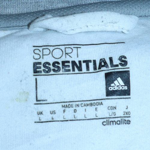 Mens UK Size L adidas Grey Full Zip Hoodie