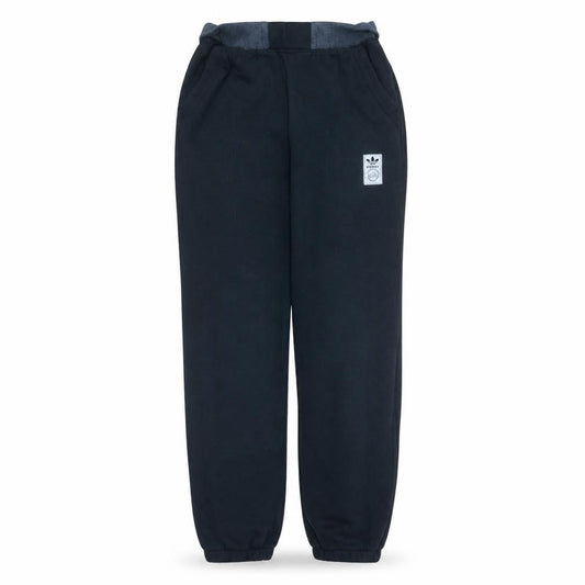 Front view of Adidas Men's Black Fleece Sweatpants Joggers, size S, Tapered Fit