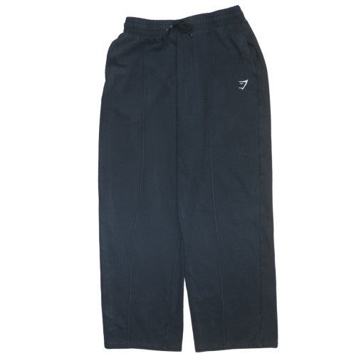 Gymshark Men's Black Fleece Sweatpants L Regular Fit Drawstring Trousers