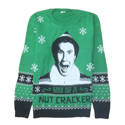 George Women’s Green Elf Christmas Jumper L Funny Pullover Knit