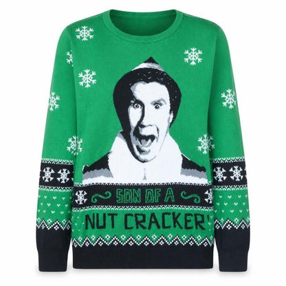 George Women’s Green Elf Christmas Jumper L Funny Pullover Knit