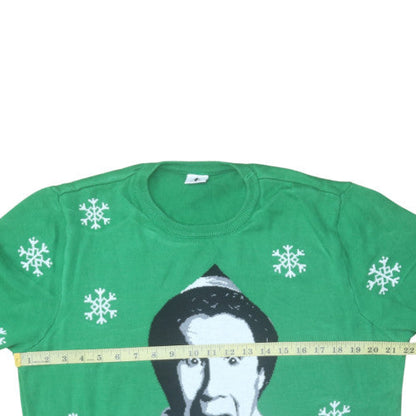 George Women’s Green Elf Christmas Jumper L Funny Pullover Knit