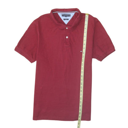 Tommy Hilfiger Men's Red Slim Fit Cotton Polo Shirt Size L