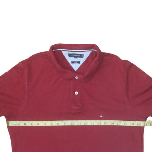 Tommy Hilfiger Men's Red Slim Fit Cotton Polo Shirt Size L