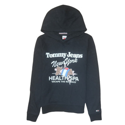 Mens UK Size S Tommy Jeans Black Pullover Hoodie