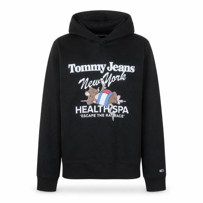 Mens UK Size S Tommy Jeans Black Pullover Hoodie