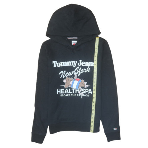 Mens UK Size S Tommy Jeans Black Pullover Hoodie