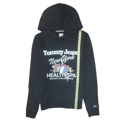 Mens UK Size S Tommy Jeans Black Pullover Hoodie