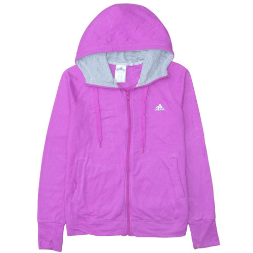 Womens UK Size L adidas Pink Full Zip Hoodie