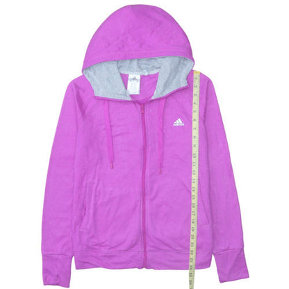 Womens UK Size L adidas Pink Full Zip Hoodie